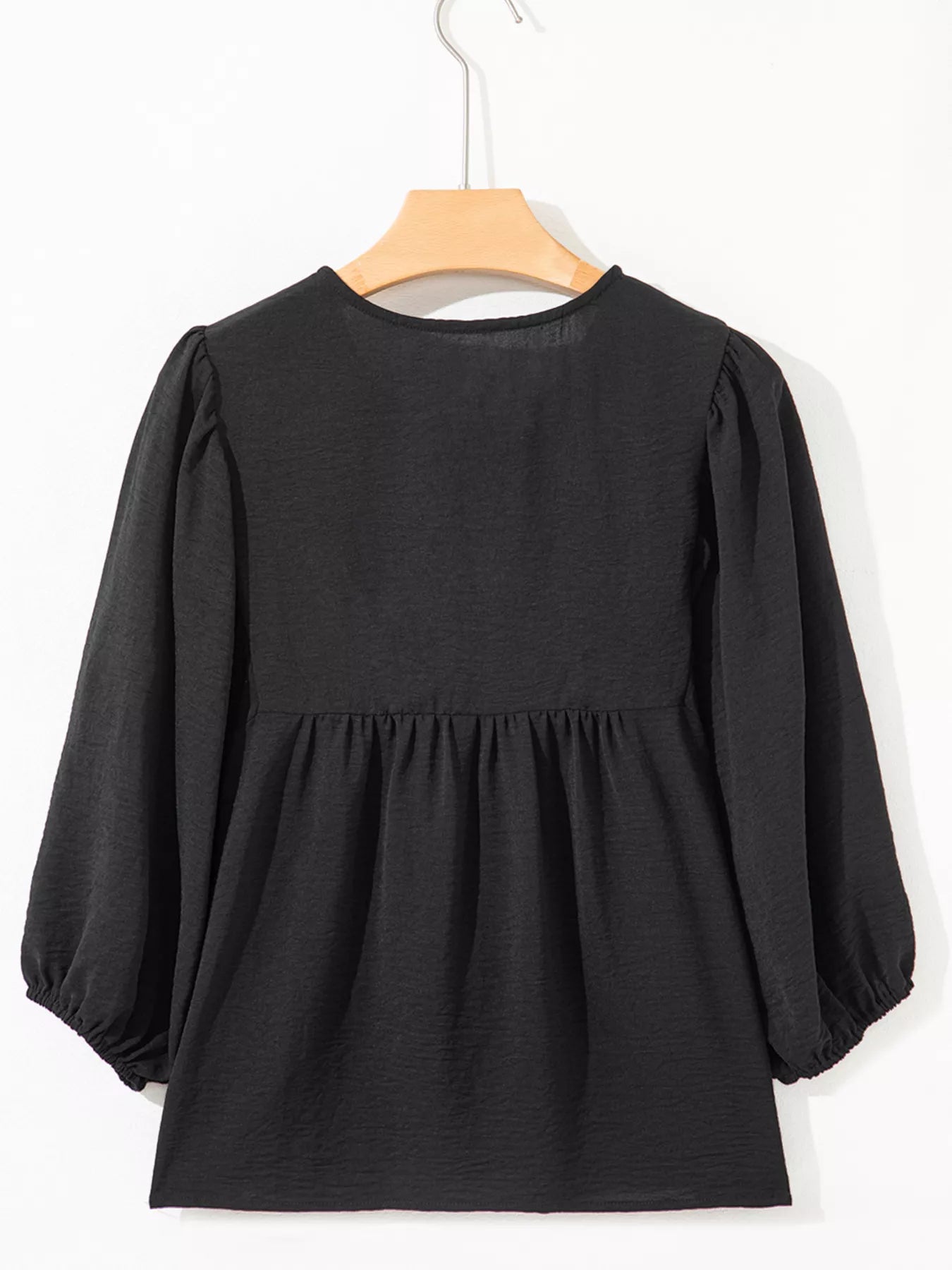 Bow Tie Neck 3/4 Sleeve Casual Blouse