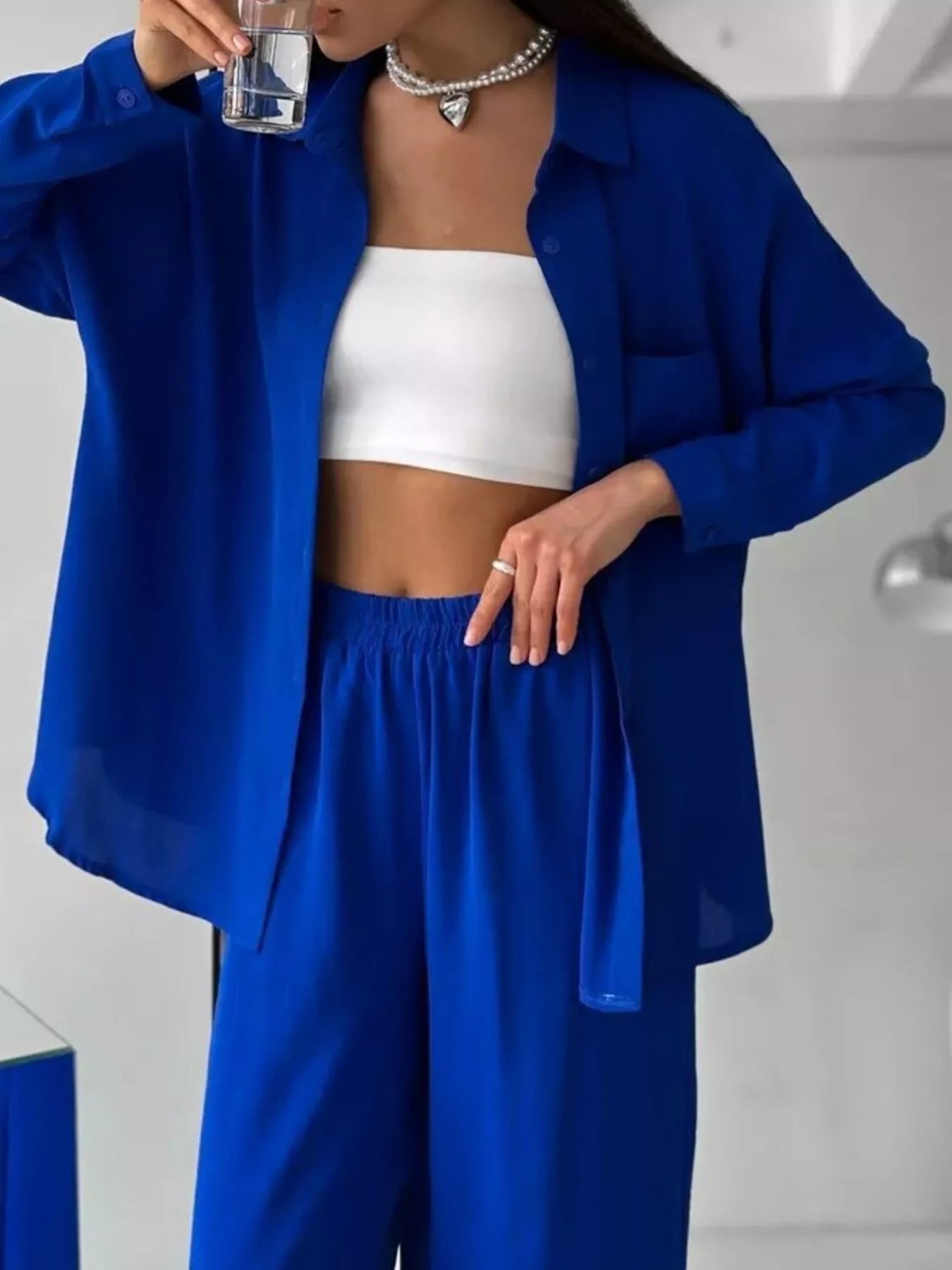 Button Down Shirt and Pants Set