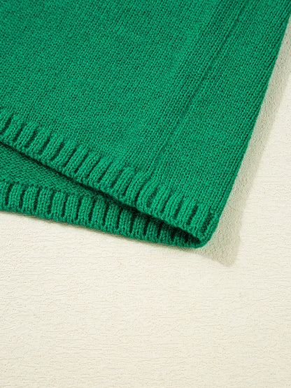 Solid Color Knit Button Drop Shoulder Sweater Cardigan