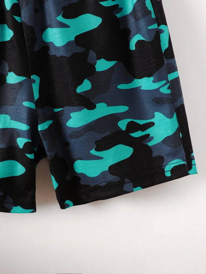 Children's Dinosaur Sleeveless Hooded Top and Pants Set