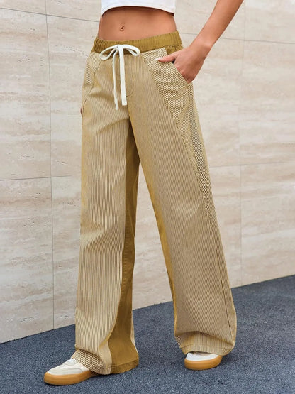 Striped Wide Leg Jeans