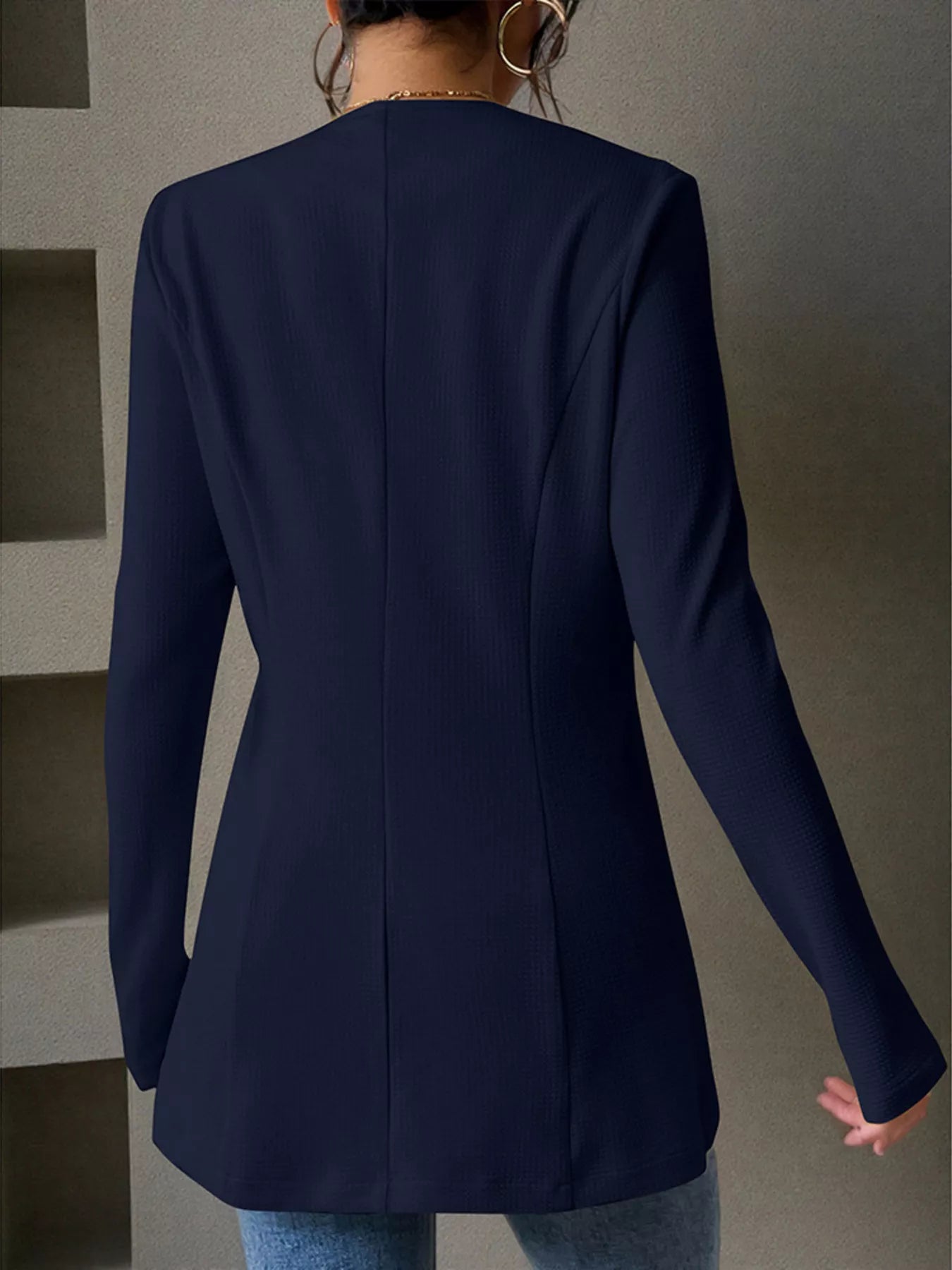 One Button Long Sleeve Blazer