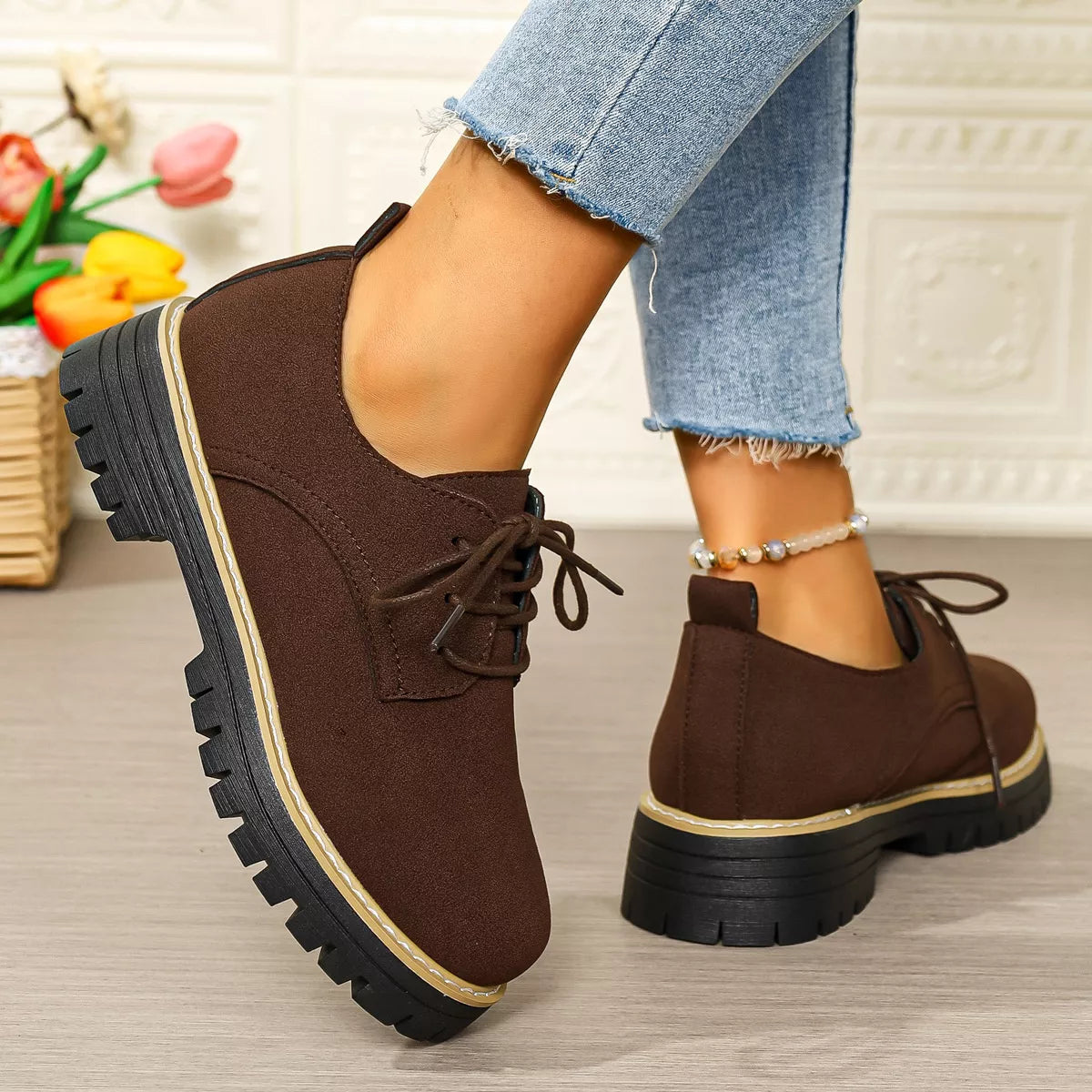 Lace-Up Platform Loafers