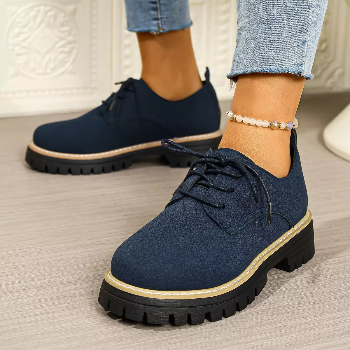 Lace-Up Platform Loafers