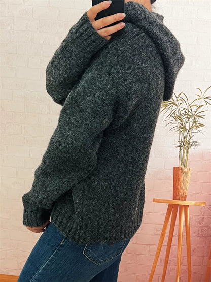 Flower Long Sleeve Hooded Sweater