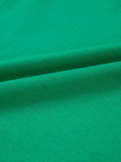 Ruffled Sleeve Slim Fit Crew Neck Top