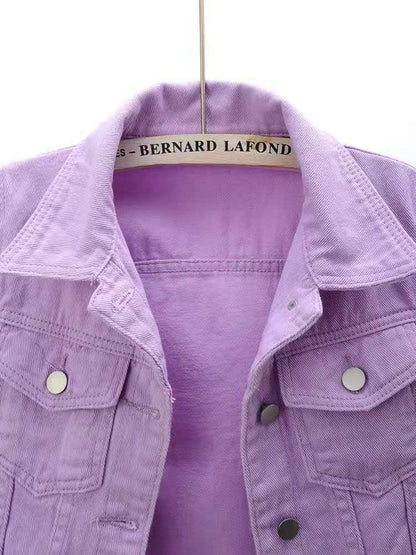 Full Size Cropped Denim Jacket Plus Size