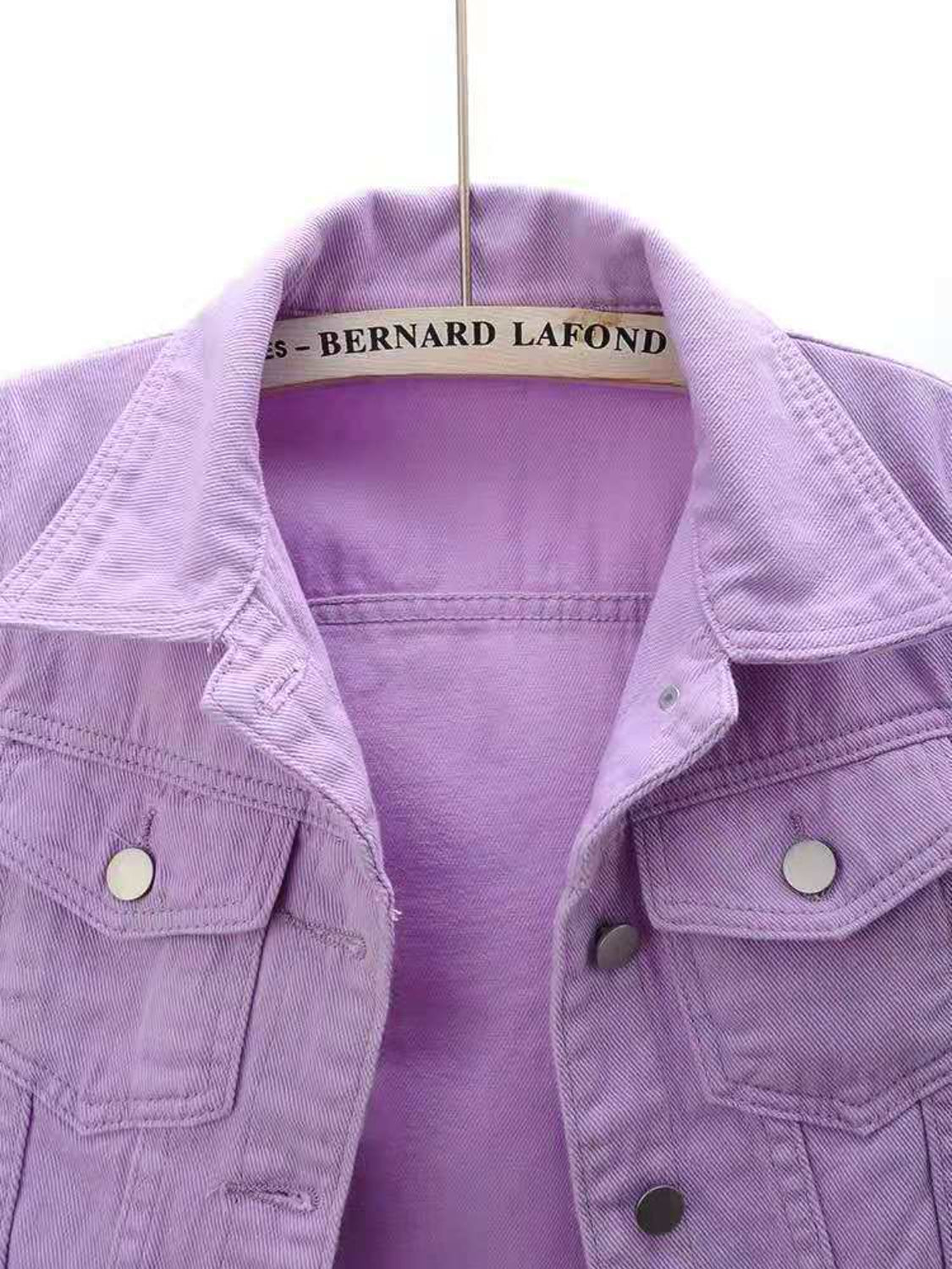 Full Size Cropped Denim Jacket Plus Size