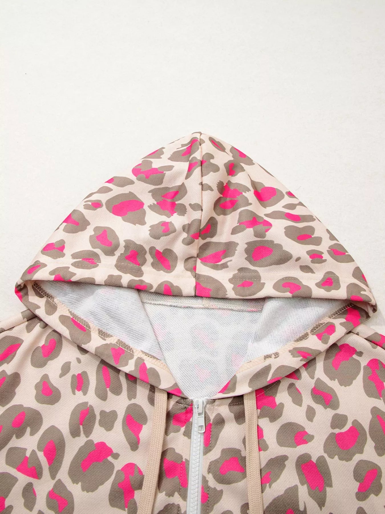 Leopard Print Zip-Up Hoodie