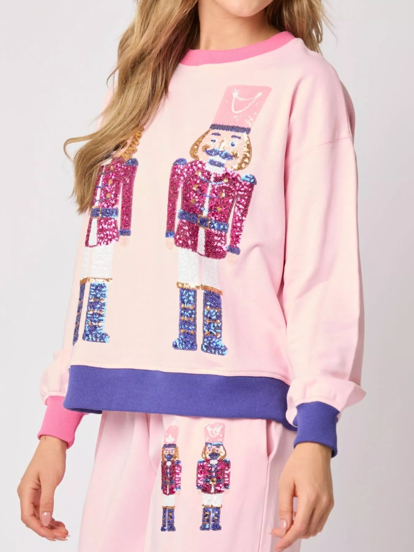 Nutcracker Contrast Trim Sweatshirt and Pants Set