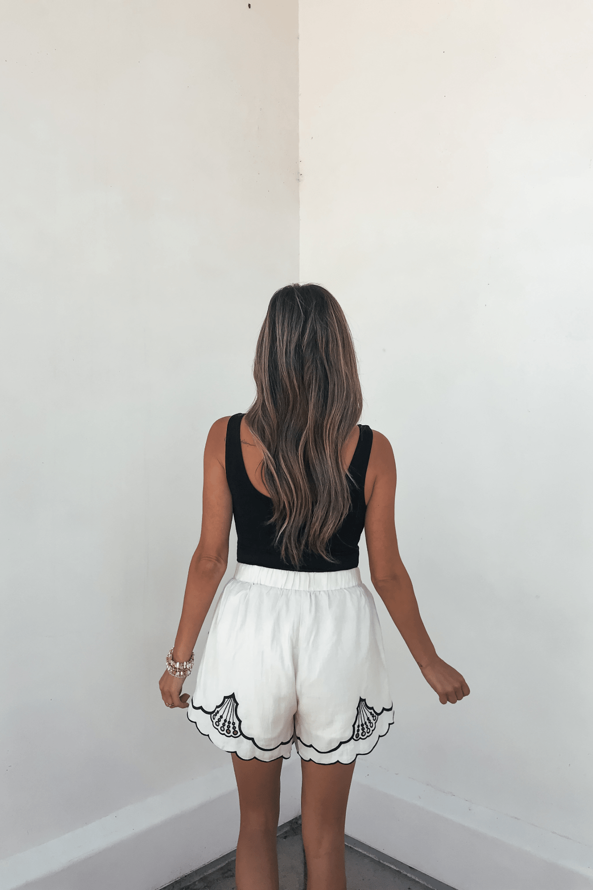 Dahlia Beige Embroidered Shorts - FINAL SALE