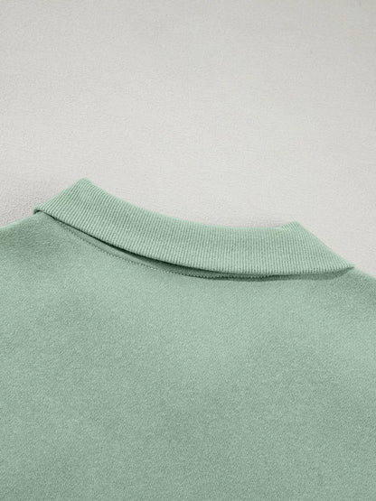 Drop Shoulder Zip Up Jacket and Drawstring Pants Active 2pcs Set