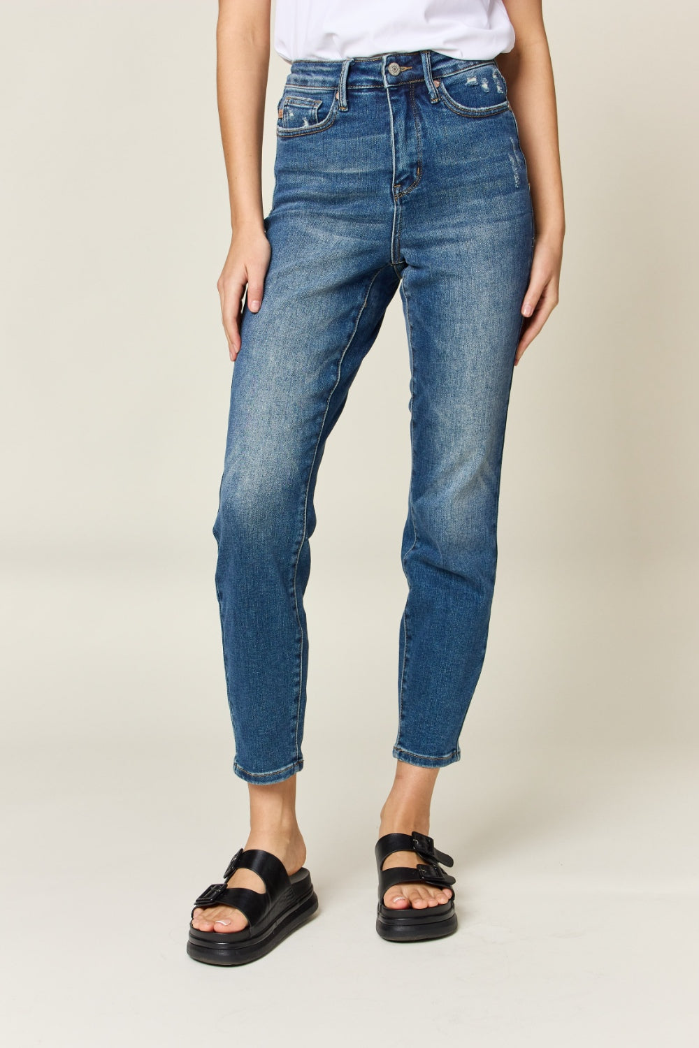 Judy Blue High-Waisted Tummy Control Slim Jeans Dark