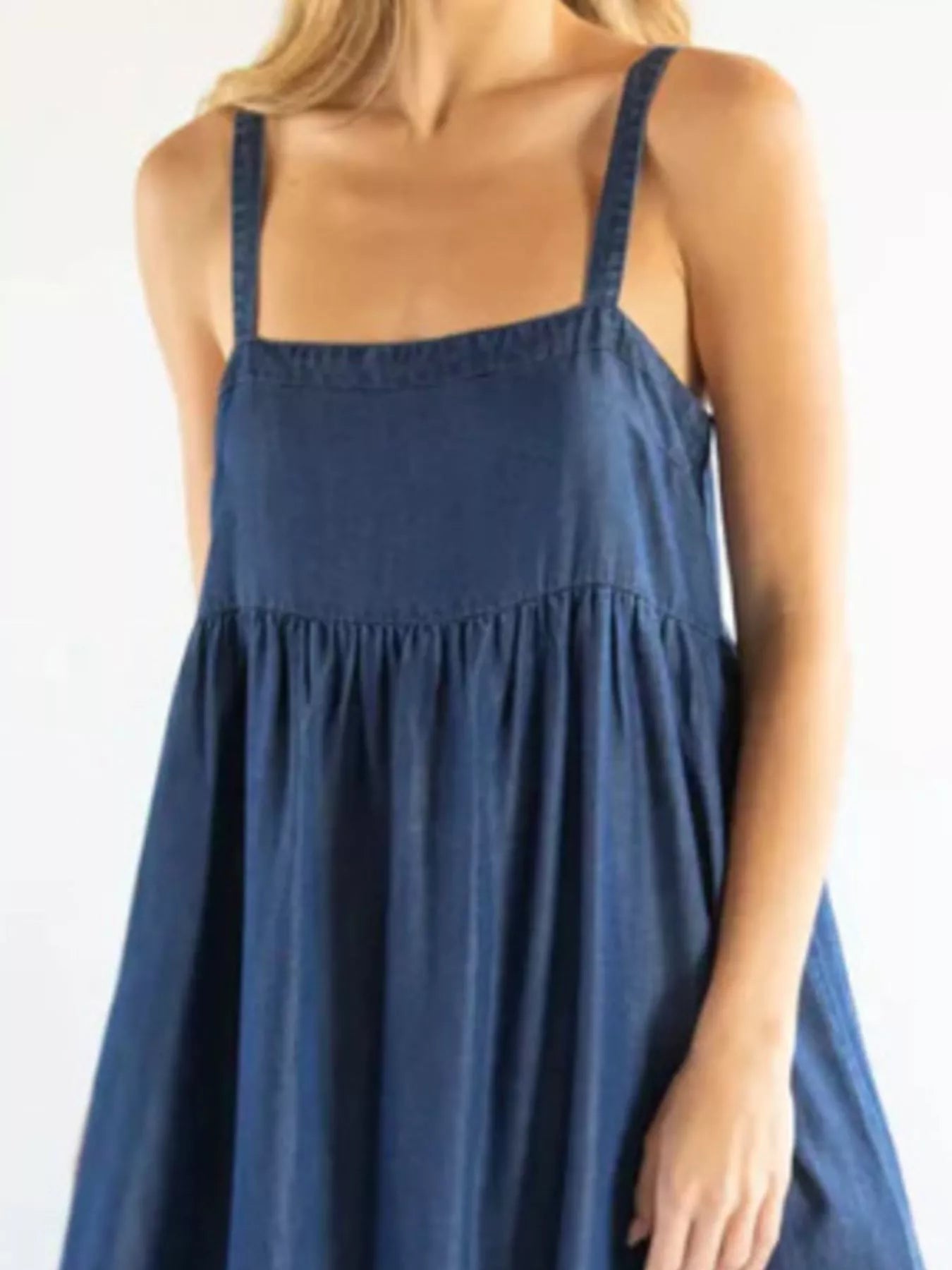 Full Size Square Neck Cami Dress with Side Slit Plus Size