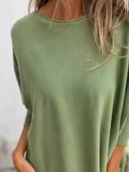 Full Size Round Neck Long Sleeve Knit Top with Lace Trim Plus Size