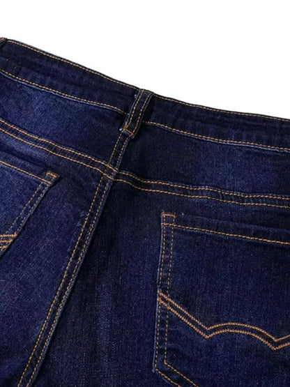 Full Size Wash Flare Jeans with Pockets Plus Size