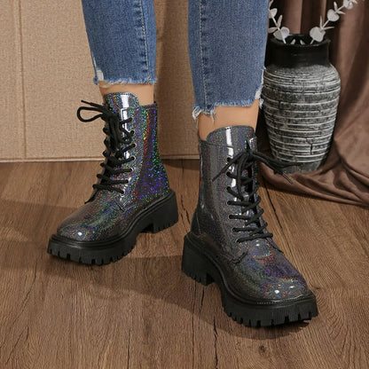 Lace-Up Platform Boots
