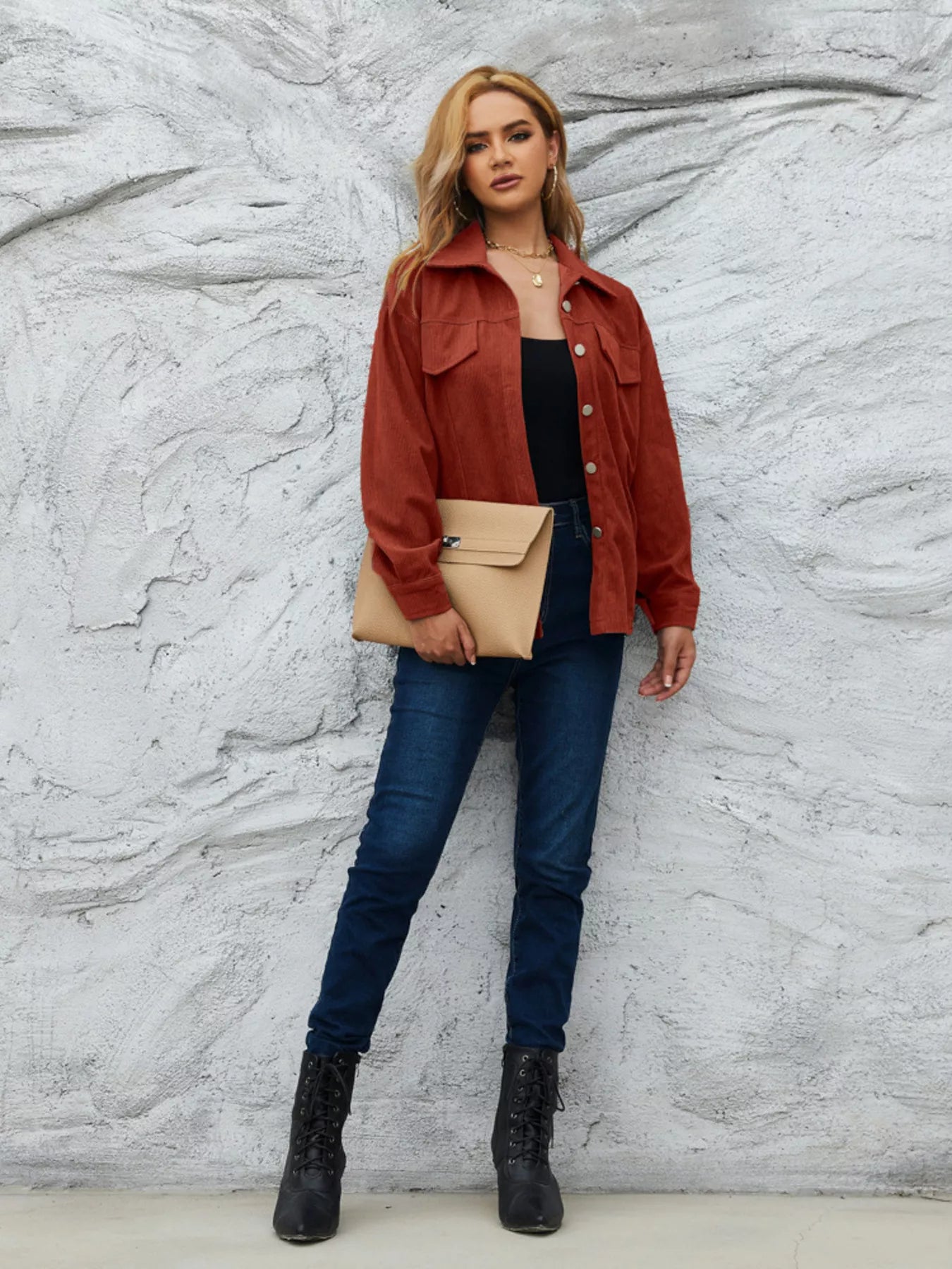 Casual Corduroy Button-Down Jacket