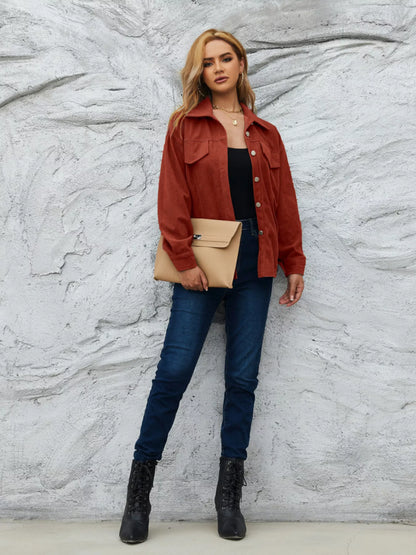 Casual Corduroy Button-Down Jacket