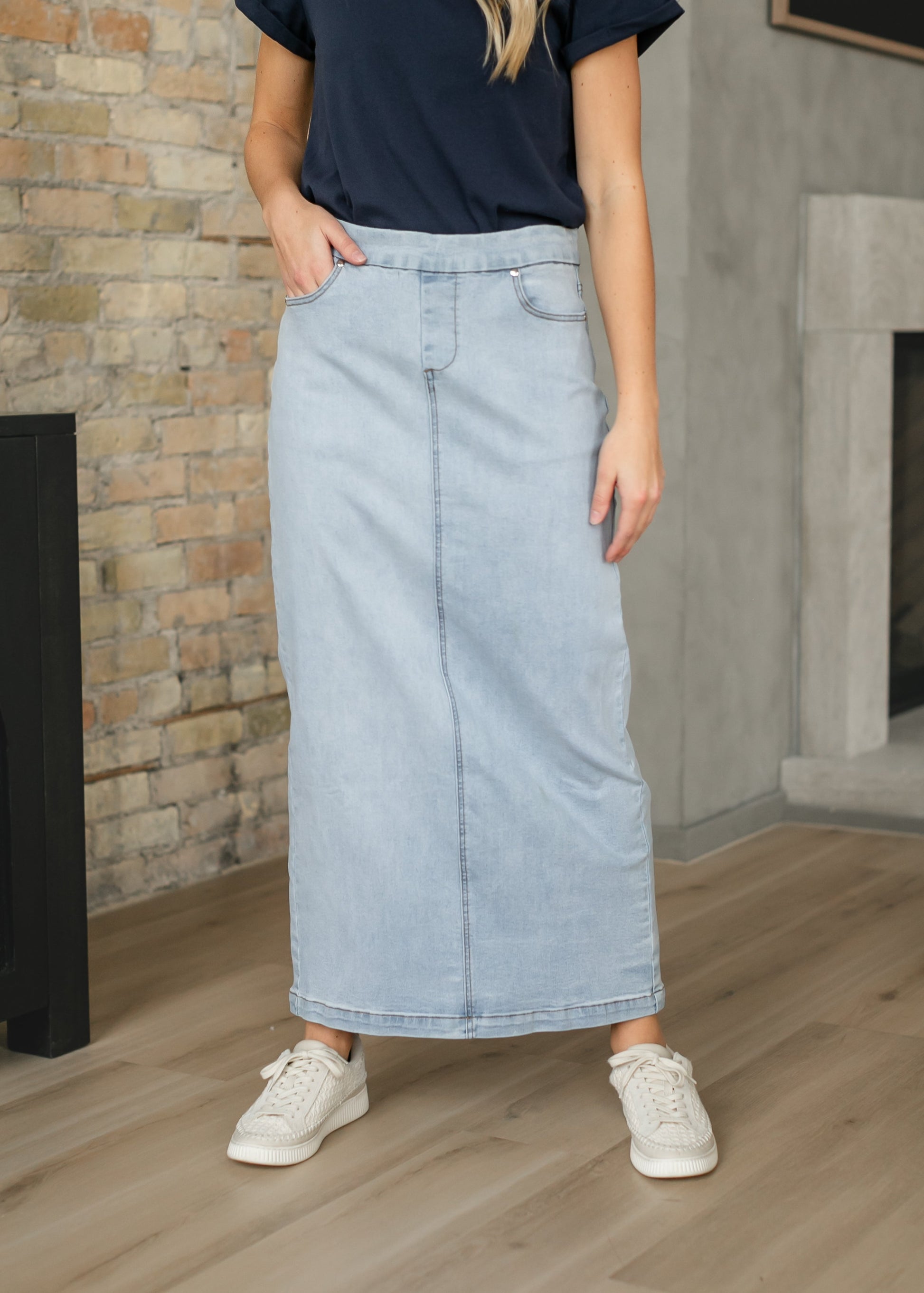 Donna Maxi Denim Skirt Light Blue