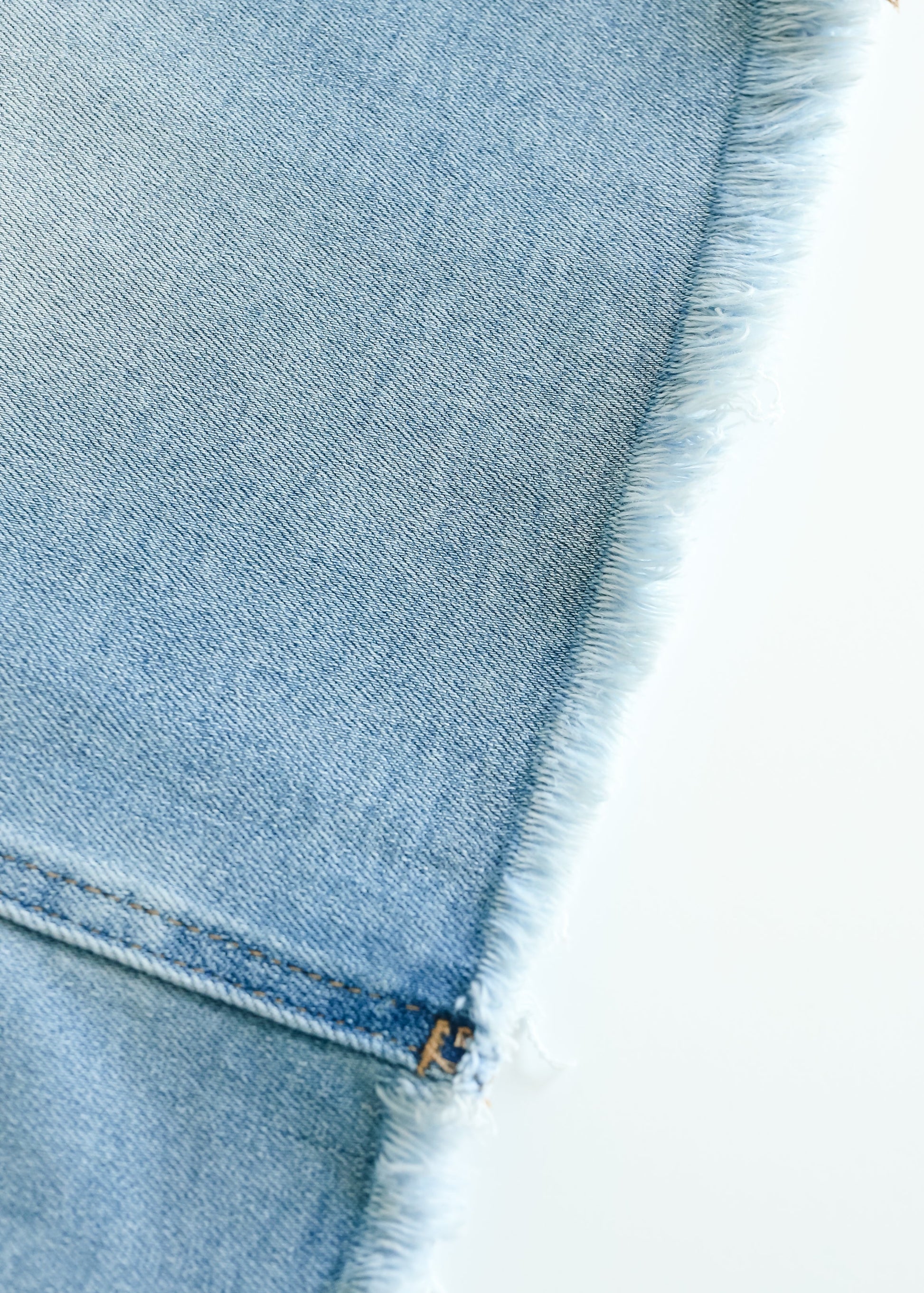 Drew Raw Hem Midi Denim Skirt