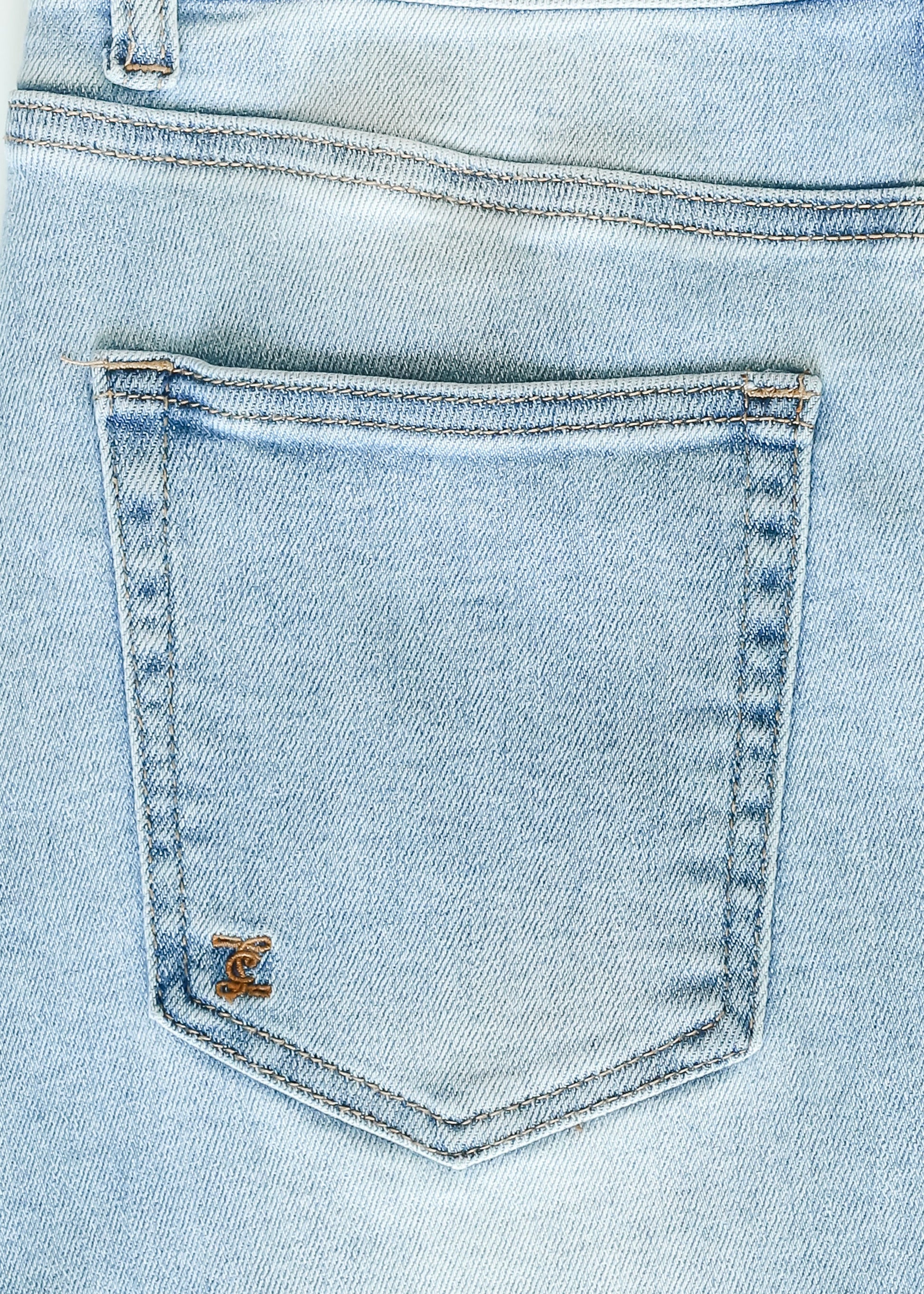 Drew Raw Hem Midi Denim Skirt