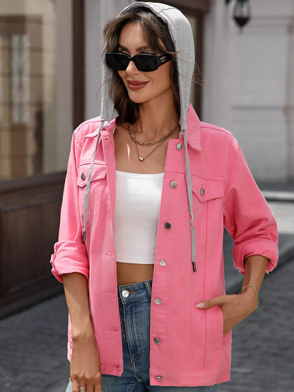 Button Up Long Sleeve Denim Jacket