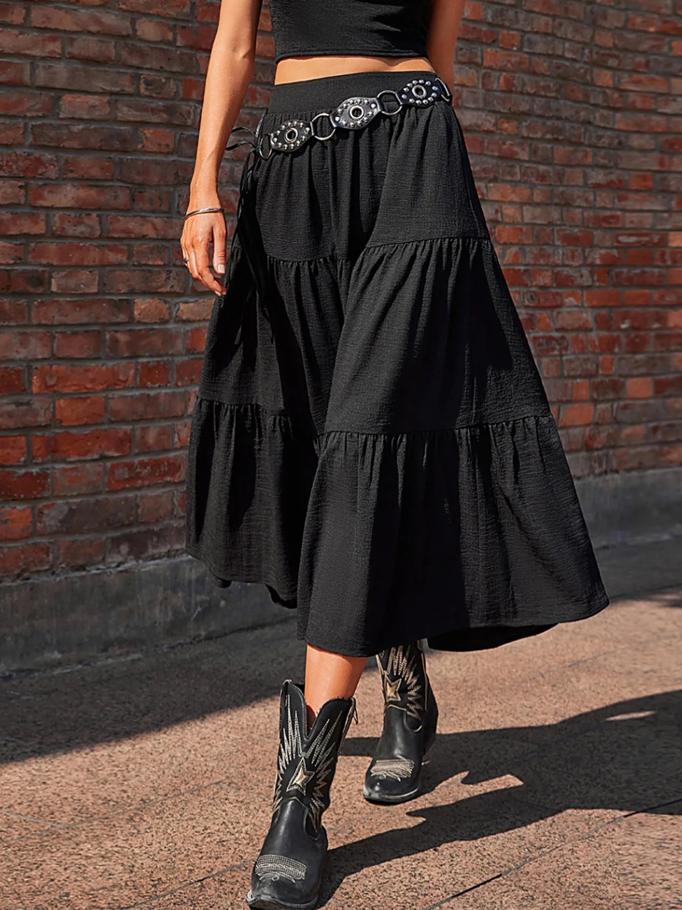 Tiered Midi Skirt