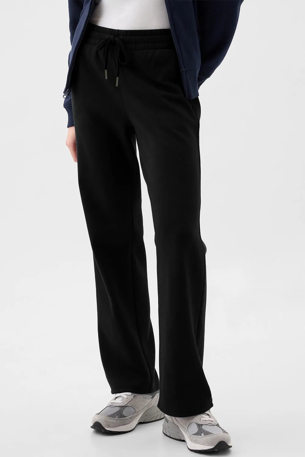 Drawstring Pants with Pockets Black