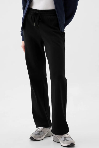 Drawstring Pants with Pockets Black