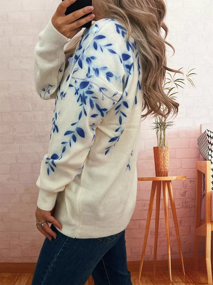 Sequin Crew Neck Long Sleeve Sweater