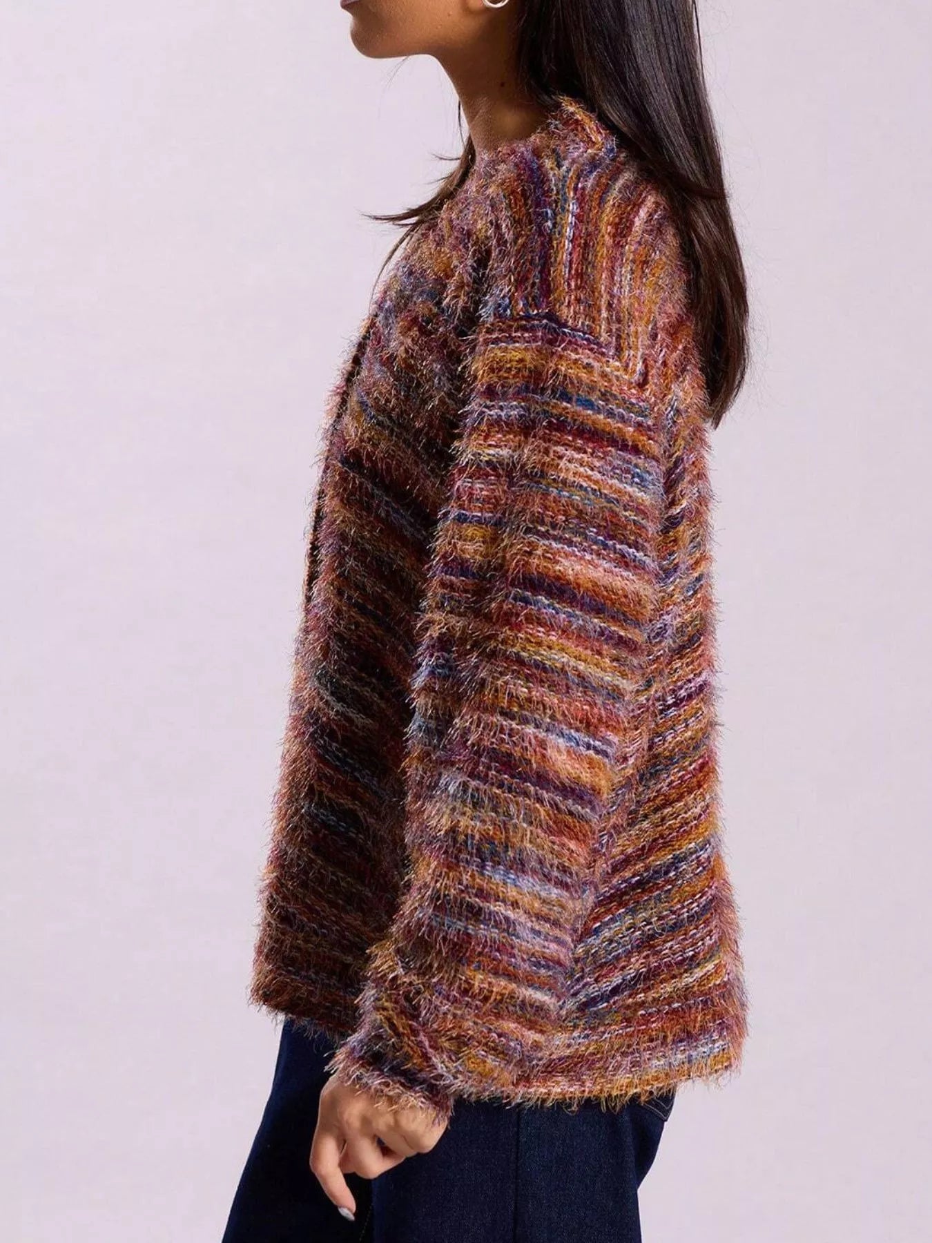 Chunky Knit V-Neck Button-Up Cardigan