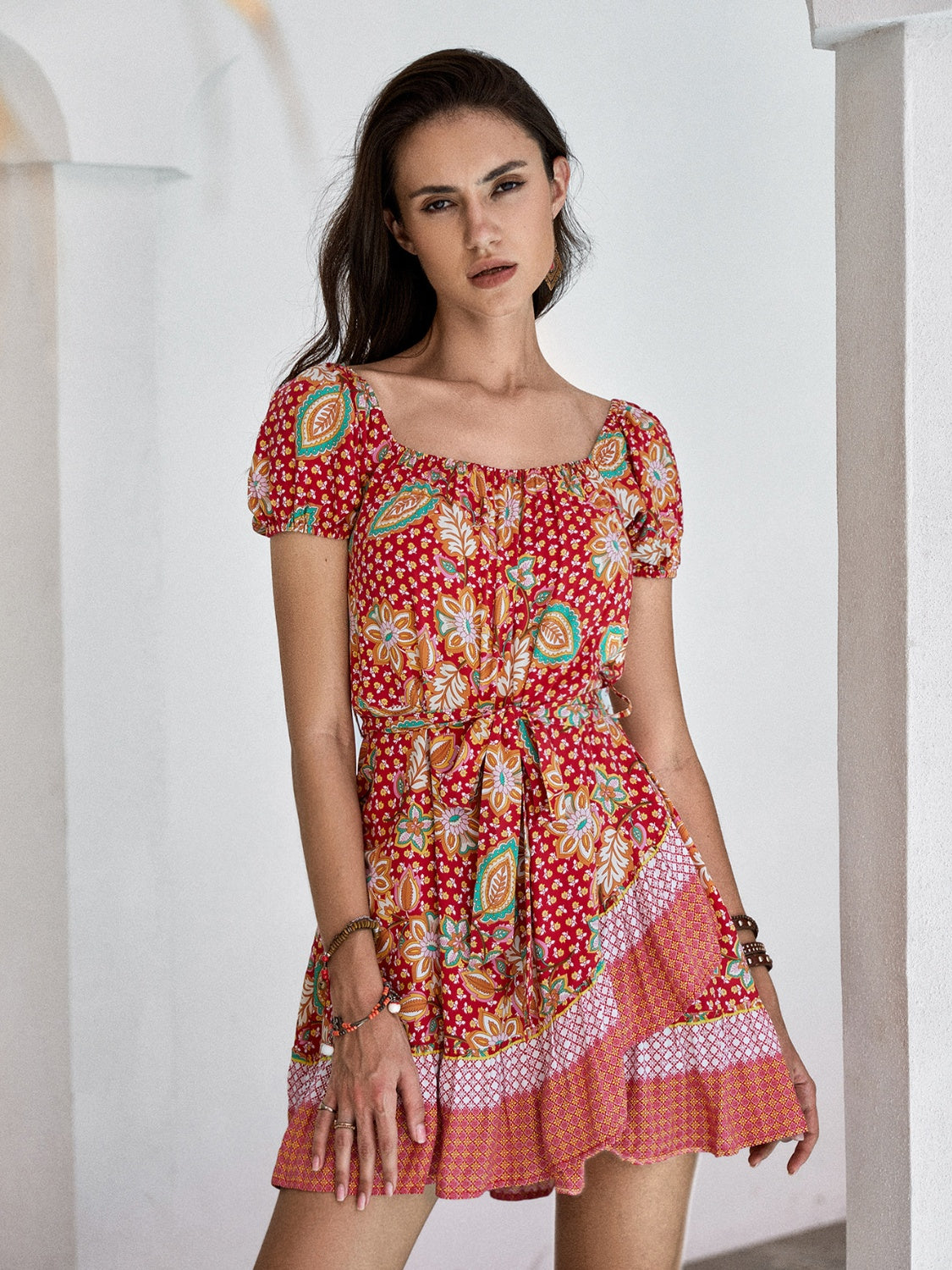 Tie Waist Mini Dress