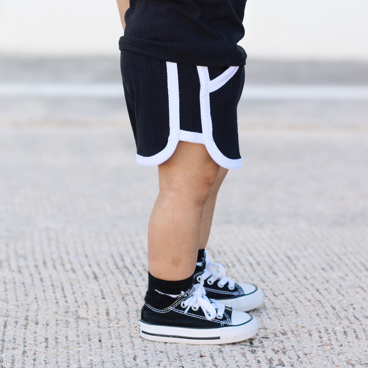 TRACK SHORTS SET- Bamboo Rib Midnight