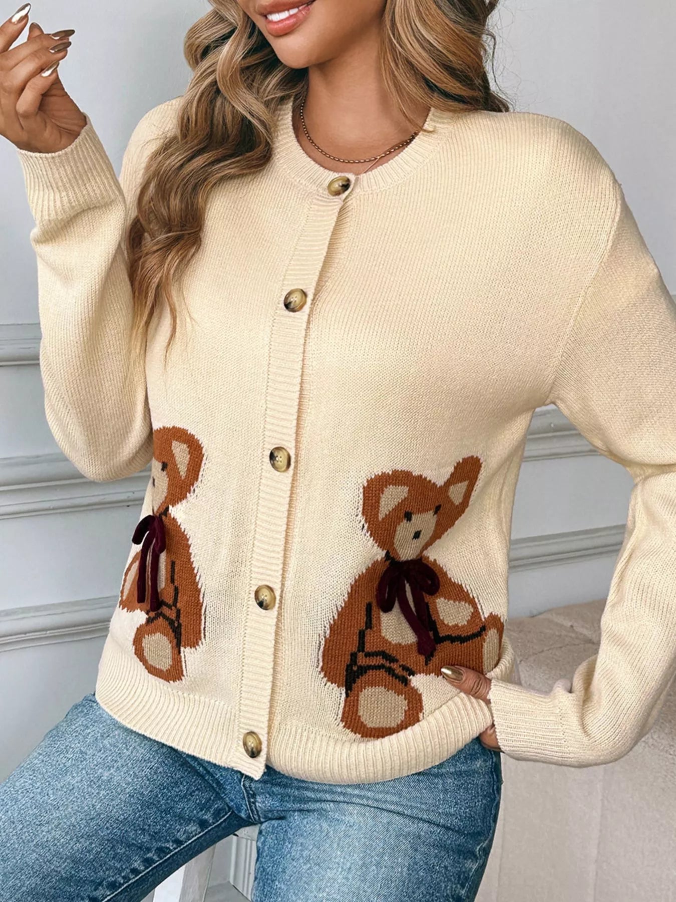 Teddy Bear Button Up Cardigan