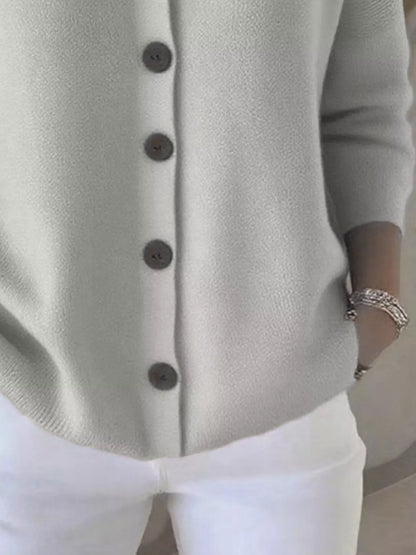 Full Size Hooded Button-Front Soft Knit Cardigan Plus Size