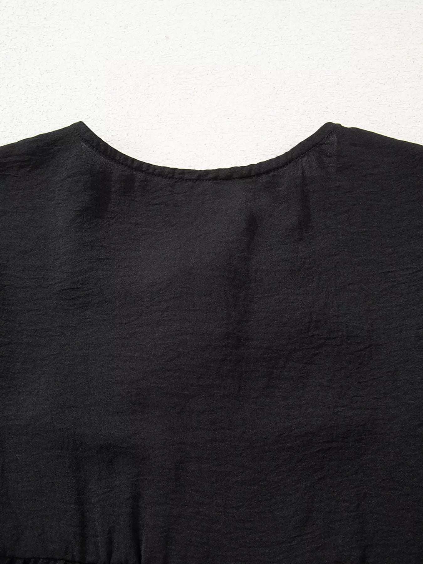 Bow Tie Neck 3/4 Sleeve Casual Blouse