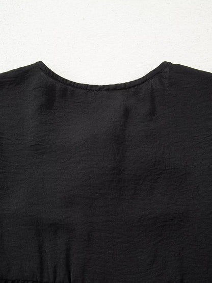 Bow Tie Neck 3/4 Sleeve Casual Blouse