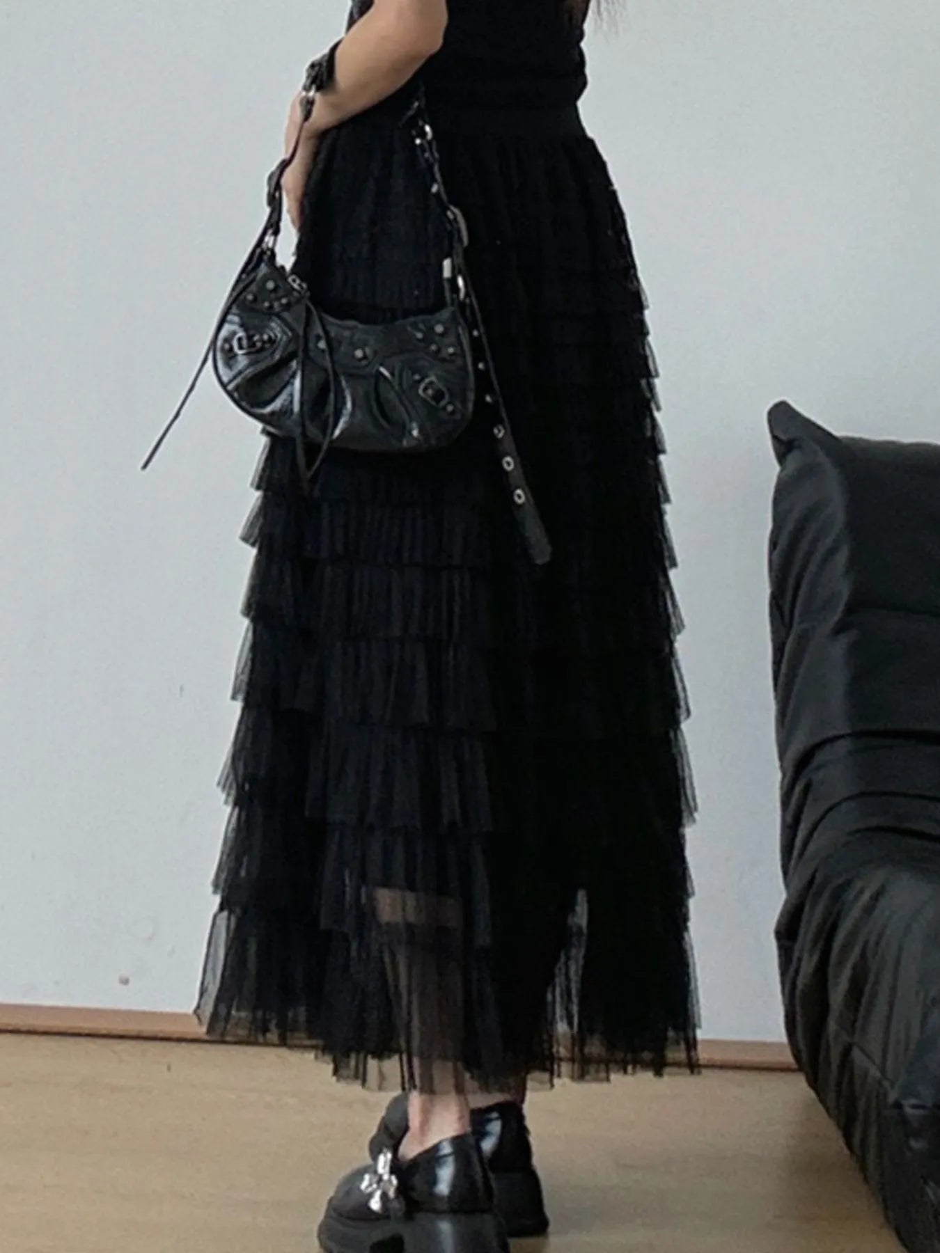 Tiered Tulle Maxi Skirt