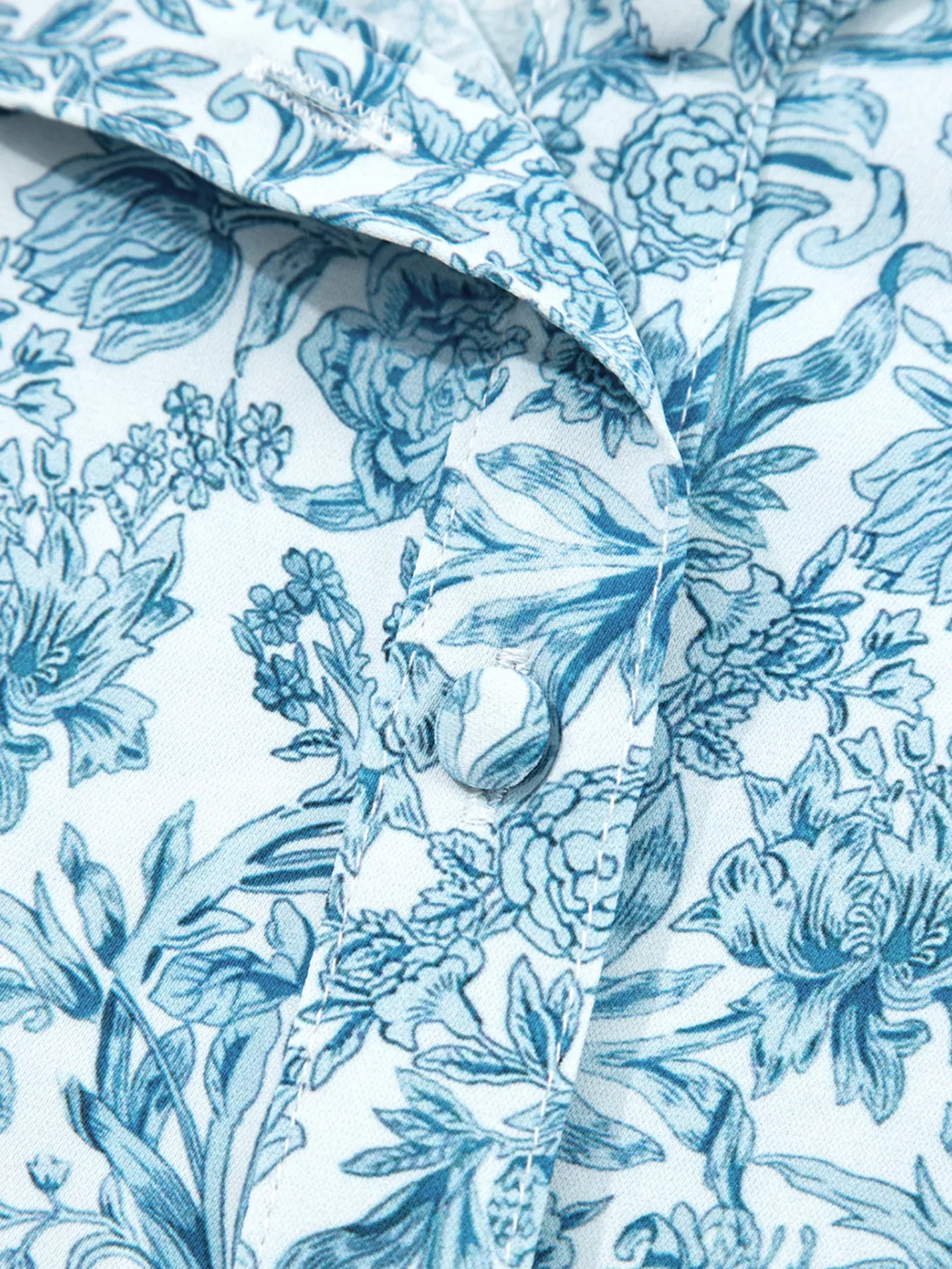 Floral Button Up Puff Sleeve Shirt