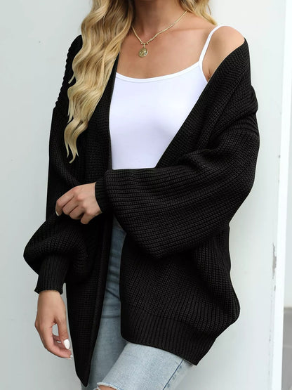 Oversized Chunky Knit Open Front Cardigan