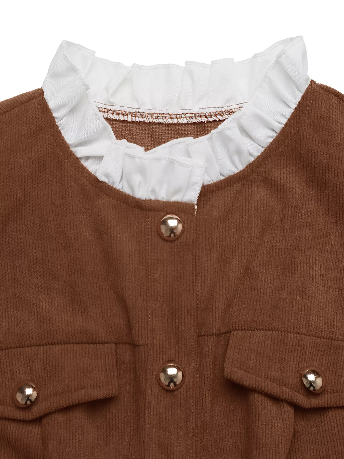 Button-Front Long Sleeve Dress