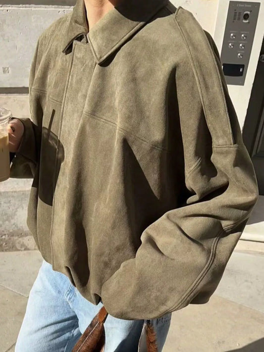 Zip Up Oversized Jacket Military Green