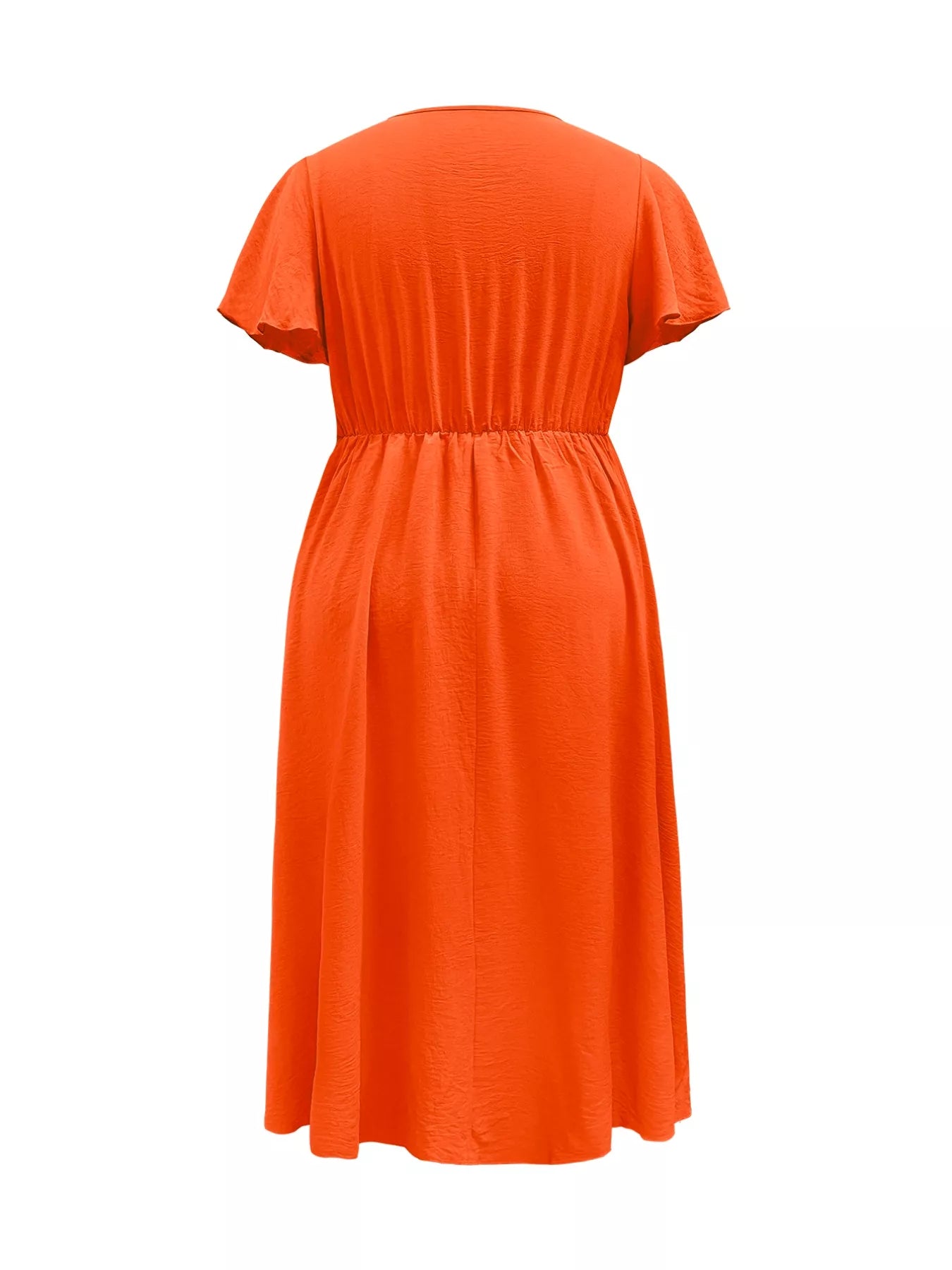 Plus Size Surplice Flutter Sleeve Dress