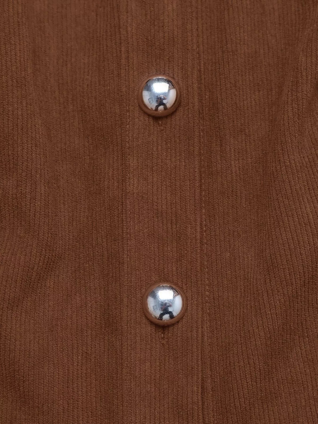 Button-Front Long Sleeve Dress