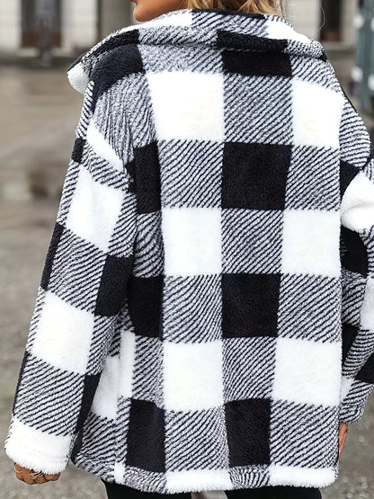 Plaid Sherpa Button-Down Outerwear
