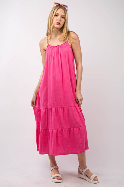 Tiered Ruffle Midi Dress