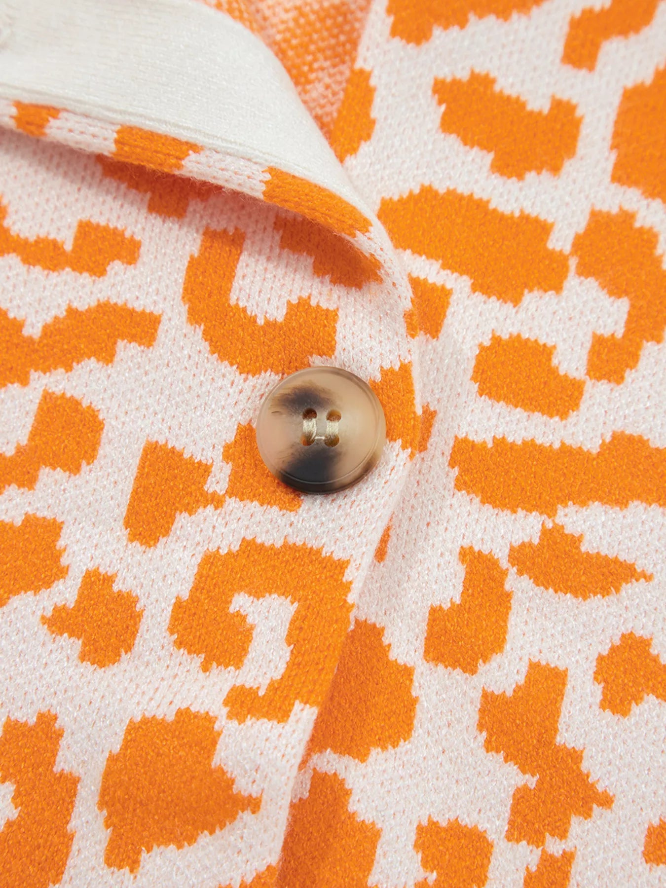 Leopard Drop Shoulder Chunky Knitted Cardigan