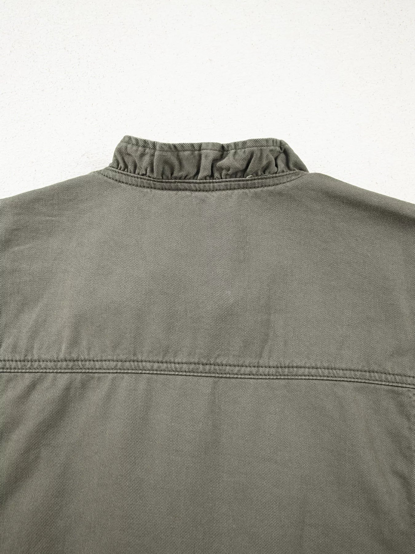 Ruffled Patchwork Denim Jacket Vest