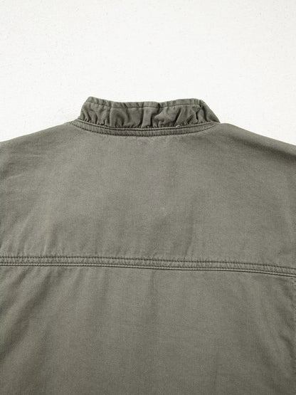 Ruffled Patchwork Denim Jacket Vest